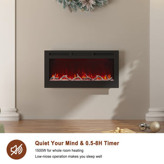 36/42/60/72 Inch 4780 BTU Recessed/Wall-mounted Electric Fireplace