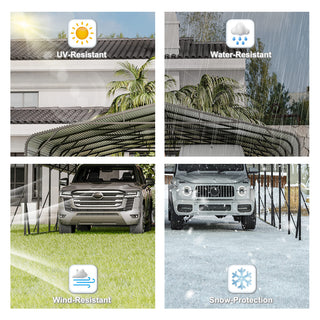 20x30 FT Heavy Duty Metal Carport with Galvanized Steel Roof – Carport Shelter for RV, Boat, Truck & Pickup