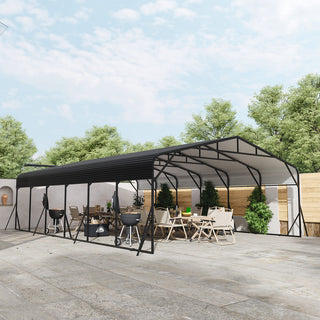 20x30 FT Heavy Duty Metal Carport with Galvanized Steel Roof – Carport Shelter for RV, Boat, Truck & Pickup