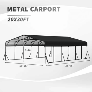 20x30 FT Heavy Duty Metal Carport with Galvanized Steel Roof – Carport Shelter for RV, Boat, Truck & Pickup