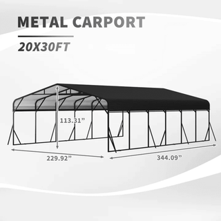20x30 FT Heavy Duty Metal Carport with Galvanized Steel Roof – Carport Shelter for RV, Boat, Truck & Pickup
