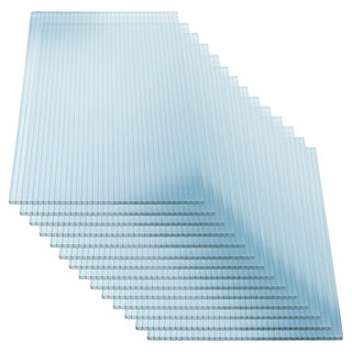 2' x 4' Twin-Wall Polycarbonate Panels (14-Pack), UV-Protected Waterproof Clear Sheets for Greenhouse, Roofing & Outdoor Use