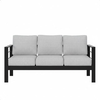 73" All-Weather Aluminum Patio Sofa, 3 Seat Outdoor Couch with Thick Cushions &  Frame