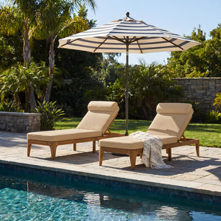 Outdoor Wood Chaise Lounge Chair, Adjustable Patio Recliner with Multi-Position Backrest, Sun Lounger for Poolside, Deck & Garden