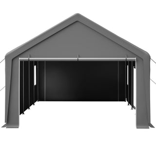 13x26 FT Heavy Duty Carport Canopy with 2 Roll-Up Doors, Side Door, Removable End Walls & Windows – Portable Garage Shelter for Outdoor Storage