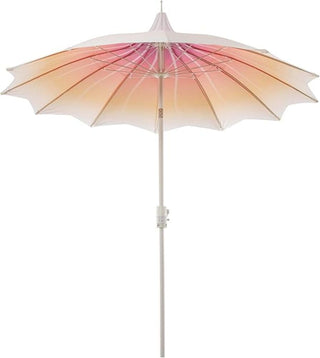 9FT Outdoor Gazebo Style Patio Umbrella With Lighting Function, Petal-Shaped Canopy, 360-Degree Rotation, And Tilt Adjustment