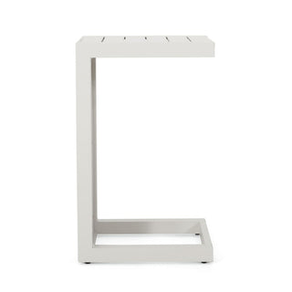 Modern Outdoor C-Shaped Side Table For Patio And Poolside