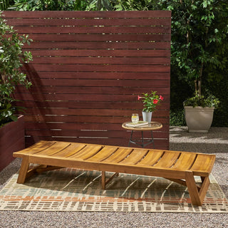 Outdoor Adjustable Lounge Chair With Acacia Wood Frame