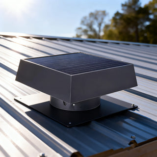 12-Inch Flush-Mount Solar Attic Exhaust Fan, 35W Dual-Power Ventilator with 1200 CFM, 3-Speed Remote & 25°C Auto Start