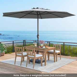 12 FT Patio Umbrella with Crank Handle & 8 Sturdy Ribs – Durable Outdoor Market Umbrella for Patio, Garden & Backyard