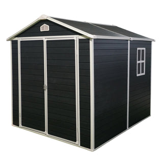 Resin Outdoor Storage Shed Kit, Weatherproof Backyard Organizer for Patio Furniture, Black