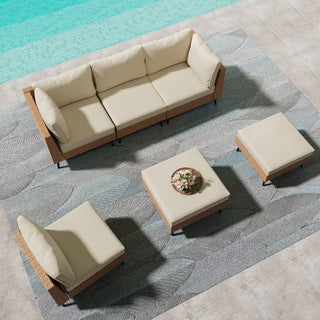 6-Piece Outdoor Sectional Sofa Set, PE Rattan Wicker Patio Conversation Set with Thick Cushions,All-Weather Outdoor Furniture for Garden