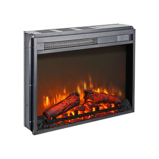 23-Inch Electric Fireplace Insert with Realistic Flame & Log Set, Remote-Controlled Heater for Cozy Indoor Spaces