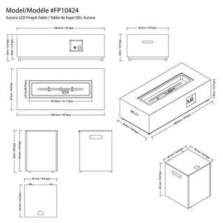 LED Propane Fire Pit Table with 6 Color Options & Hidden Tank Holder