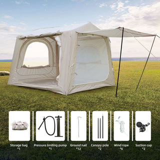 Inflatable SUV Camping Tent, Easy Setup 4-Season Waterproof Oxford Air Glamping Tent for 4-8 Persons