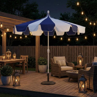 10FT Pagoda Patio Umbrella with Crank Lift & Tilt – Adjustable Outdoor Market Umbrella in Mint Green, Navy Blue & Black