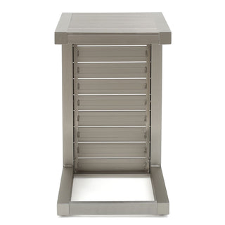 Modern Outdoor C-Shaped Side Table For Patio And Poolside