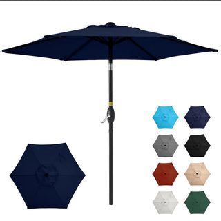 7.5 Ft Black Market Umbrella with Crank Lift & Tilt. UV-Resistant Canopy for Pool, Backyard & Patio Without base
