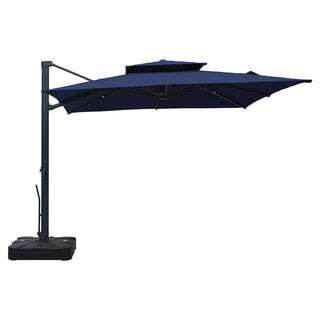 10FT Aluminum Cantilever Patio Umbrella with Removable LED Light Strips for Outdoor Shade