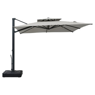 10FT Aluminum Cantilever Patio Umbrella with Removable LED Light Strips for Outdoor Shade