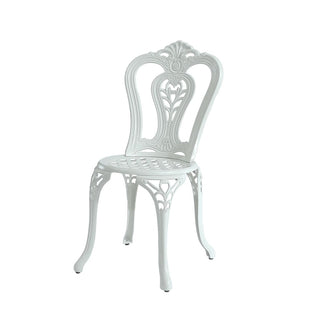 Mondawe 2-Piece Antique Bronze/White Cast Aluminum Stackable Outdoor Dining Chairs with Vintage European-Style Pattern for Patio & Garden