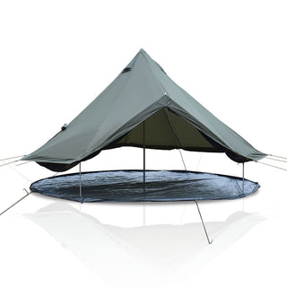 16.4FT 4-Season Bell Tent with Stove Jack, Waterproof Canvas Glamping Yurt Tent for 8-10 Persons, Large Family Camping & Outdoor Parties (Green/Beige)