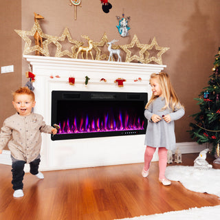 Electric Fireplace 40/50/60 Inches Recessed and Wall Mounted for 2 x 6 Ft Stud