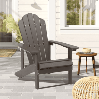 Brown Composite Adirondack Chair with Slat Seat for Patio, Lawn & Fire Pit