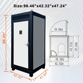 Portable Toilet Cabin (Single Person) – Outdoor Bathroom with Sink, Light & Vent Fan