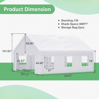 20x20 Ft Heavy-Duty Event Shelter with Removable Sidewalls, Multi-Purpose Outdoor Canopy Tent & Carport for Parties, Weddings