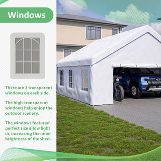 20x20 Ft Heavy-Duty Event Shelter with Removable Sidewalls, Multi-Purpose Outdoor Canopy Tent & Carport for Parties, Weddings