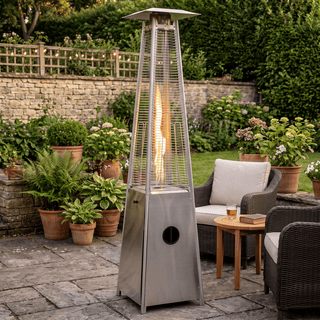 40,000 BTU Propane Quartz Tube Patio Heater with Adjustable Heat & Wheels for Patio, Backyard & Outdoor Gatherings
