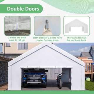 20x20 Ft Heavy-Duty Event Shelter with Removable Sidewalls, Multi-Purpose Outdoor Canopy Tent & Carport for Parties, Weddings