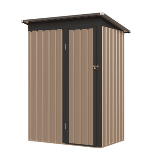5 x 3 FT Metal Garden Storage Shed with Pent Roof & Side Hinged Door, Compact Outdoor Tool Shed for Patio, Backyard & Lawn Storage