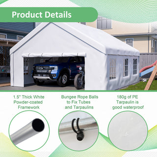 20x20 Ft Heavy-Duty Event Shelter with Removable Sidewalls, Multi-Purpose Outdoor Canopy Tent & Carport for Parties, Weddings