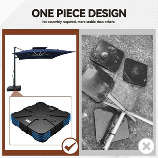 Weather-Resistant HDPE Patio Umbrella Base Square Outdoor Umbrella Stand