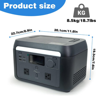 1000W Portable Power Station, 614Wh Solar Generator with 120V AC Outlet for Camping, RV & Emergency Backup