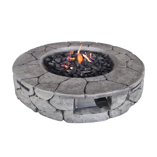 9'' H x 28'' W Fiber Reinforced Concrete Outdoor Fire pit