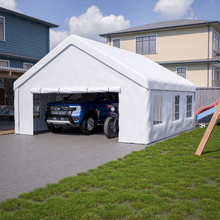 20x20 Ft Heavy-Duty Event Shelter with Removable Sidewalls, Multi-Purpose Outdoor Canopy Tent & Carport for Parties, Weddings