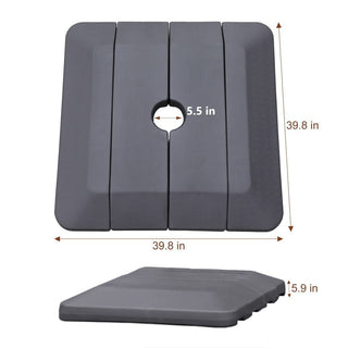 4 in Cantilever Umbrella Base PE Square Market Patio Umbrella Base Outdoor Stand in Black