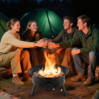 24.5 Inch Portable Propane Fire Pit with Carry Strap and Folding Legs