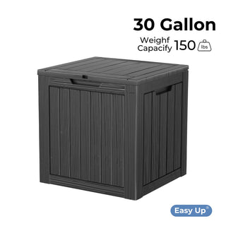 30 Gal. Black Outdoor Resin Waterproof Deck Box with Lockable Lid