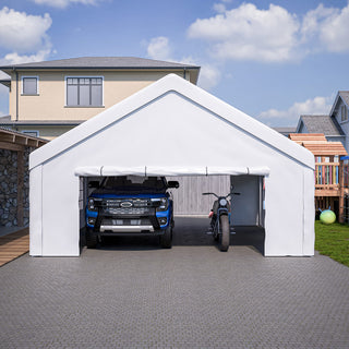 20x20 Ft Heavy-Duty Event Shelter with Removable Sidewalls, Multi-Purpose Outdoor Canopy Tent & Carport for Parties, Weddings