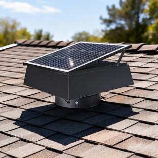 12-Inch Adjustable Solar Attic Fan, 40W Dual-Power Ventilator with 1200 CFM, 3-Speed Remote & 25°C Auto Start