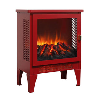 18-Inch Freestanding Electric Fireplace Stove Heater with 3D Flame Effect