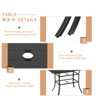 5-Piece Cast Aluminum Patio Dining Set with Swivel Chairs & Table – Black Finish for Outdoor Gatherings