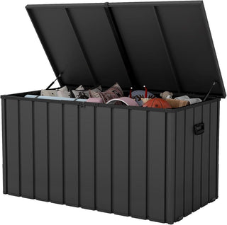 200 Gallon Metal Deck Box, Waterproof Outdoor Storage Box with Lockable Lid