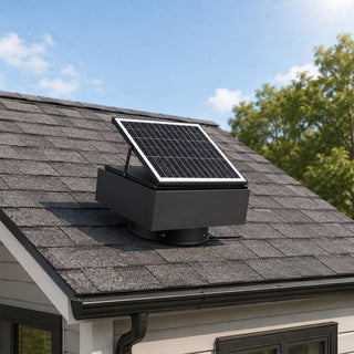 14-Inch Adjustable Solar Attic Exhaust Fan, 60W Dual-Power Ventilator with 2500m³/h Airflow, 3-Speed Remote & 25°C Auto Start
