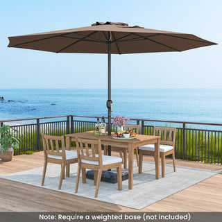 12 FT Patio Umbrella with Crank Handle & 8 Sturdy Ribs – Durable Outdoor Market Umbrella for Patio, Garden & Backyard