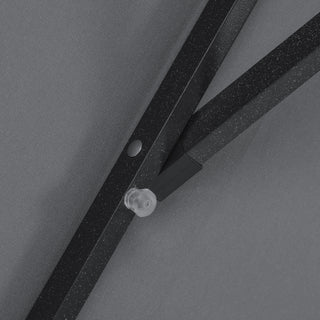 10Ft Outdoor Rectangular Umbrella with 26 Solar-Powered LED Lights, Crank and Tilt